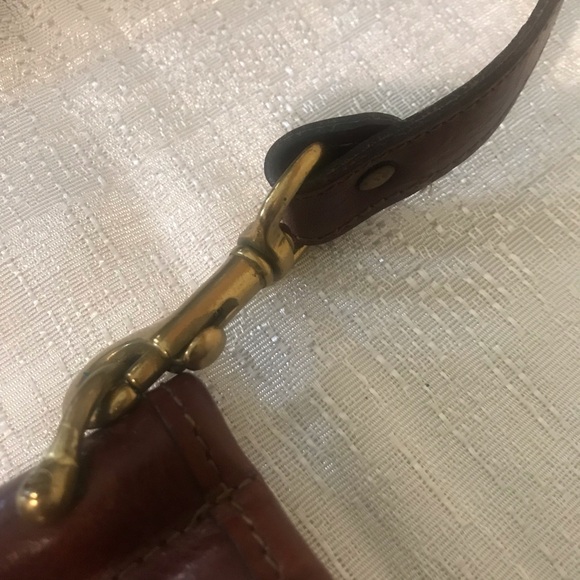 Jack George cognac color Leather Adjustable Strap Crossbody Briefcase - Picture 9 of 16